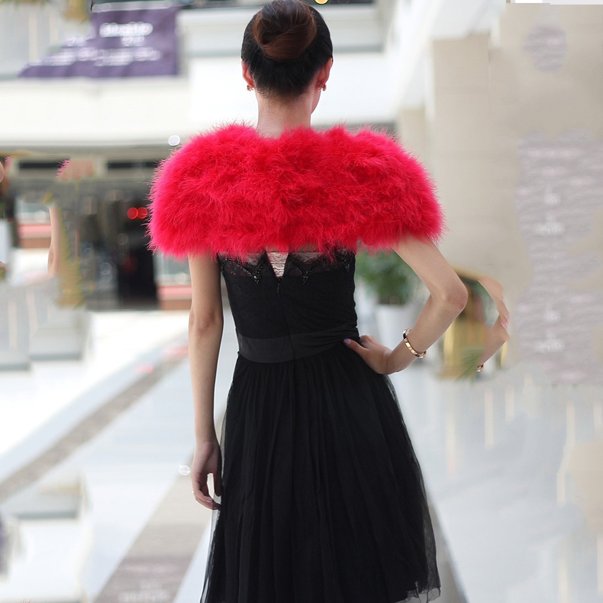 Women Ostrich Feather Boa Shaw - Stole Wedding Shawl avaliação e preço