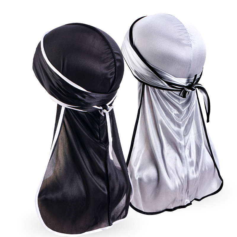 2PCS/LOT Unisex Men Satin Dura - Bandana Doo Rag avaliação e preço