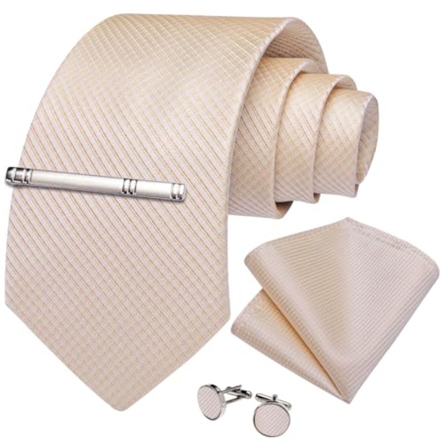 Plaid Ties for Men Silk Checke - Pocket Square Set avaliação e preço
