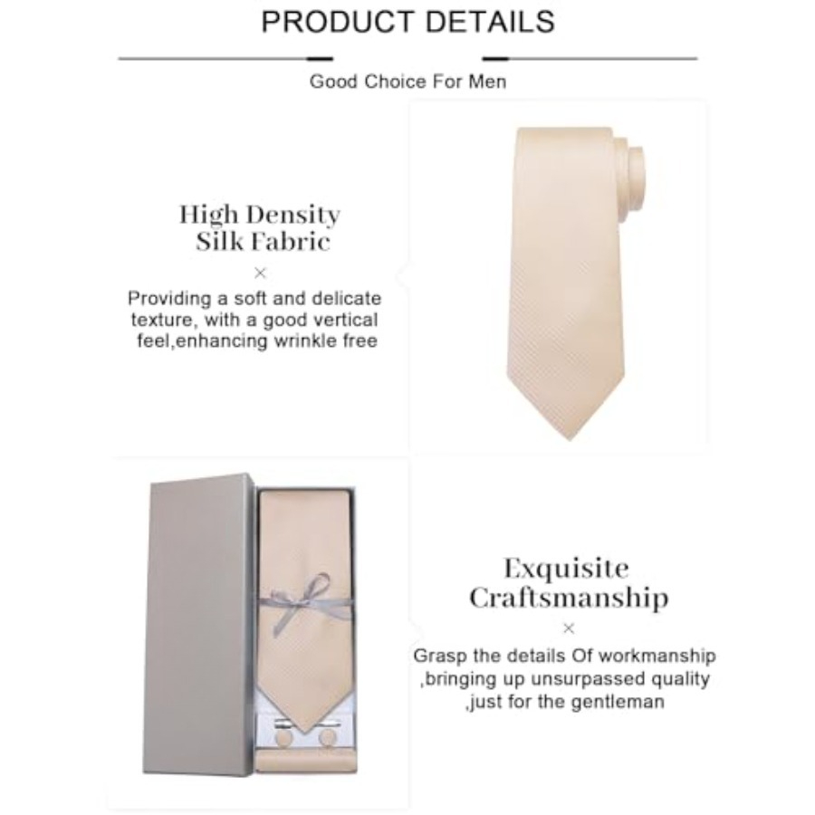 Plaid Ties for Men Silk Checke - Pocket Square Set avaliação e preço
