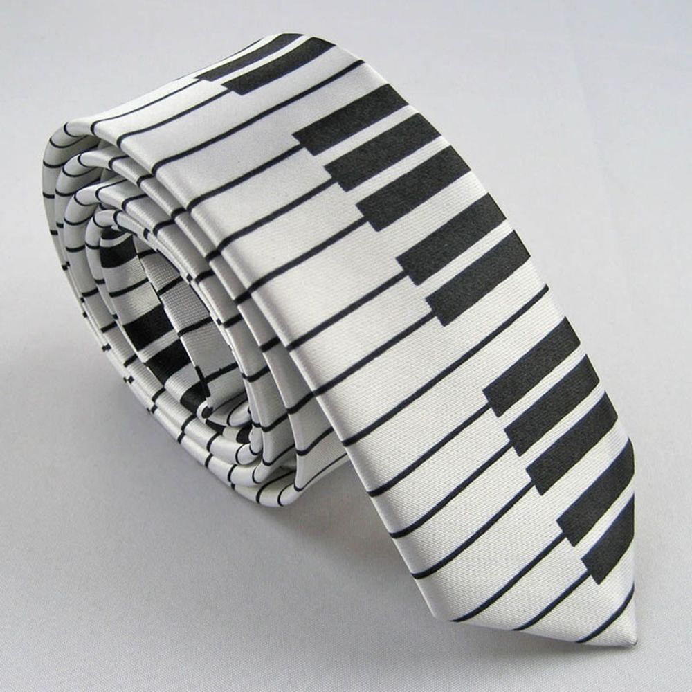 Skinny Piano Black & White Men - Skinny Tie Men avaliação e preço