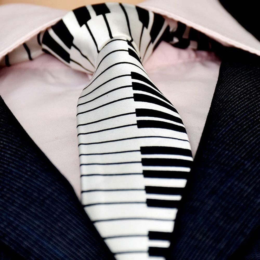 Skinny Piano Black & White Men - Skinny Tie Men avaliação e preço