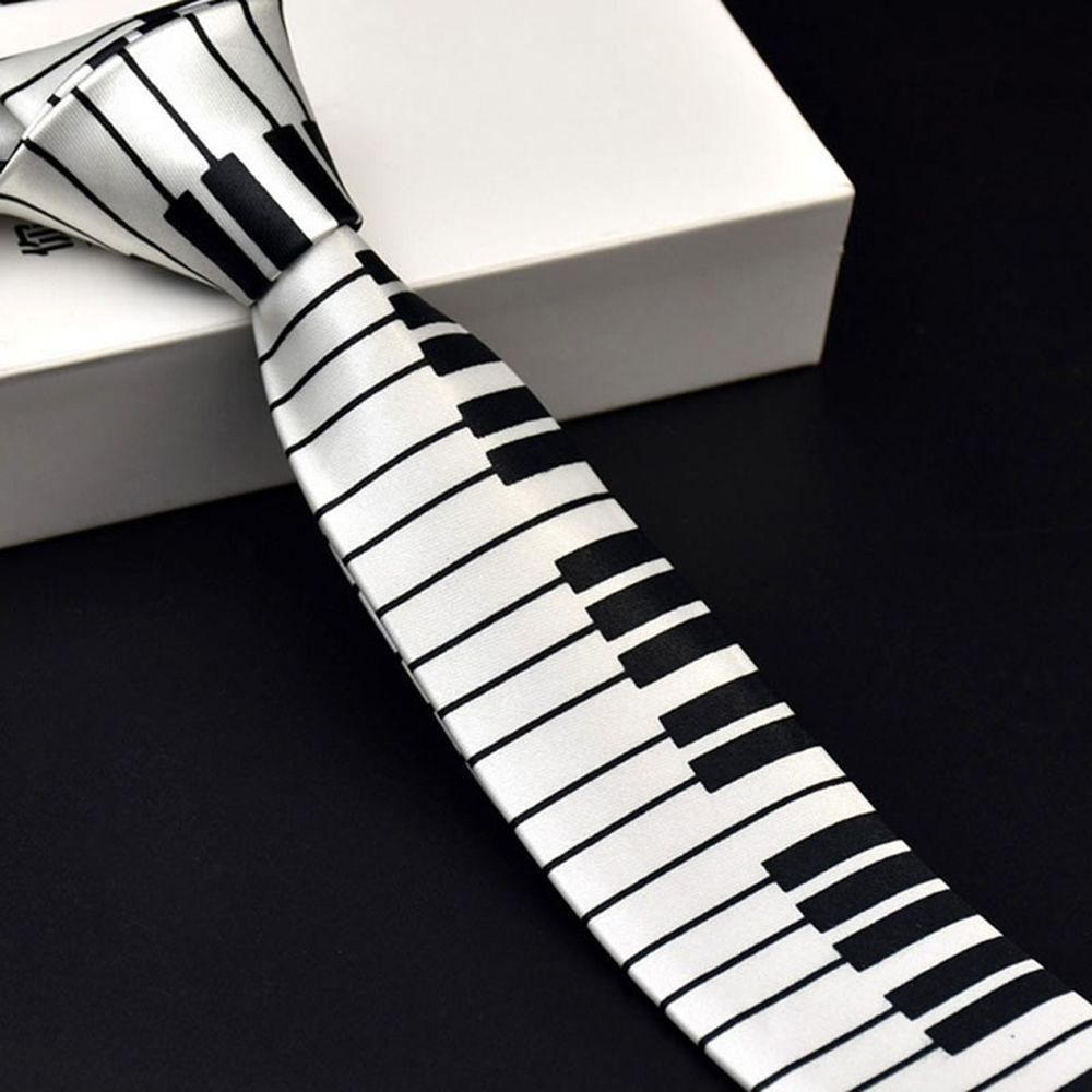 Skinny Piano Black & White Men - Skinny Tie Men avaliação e preço