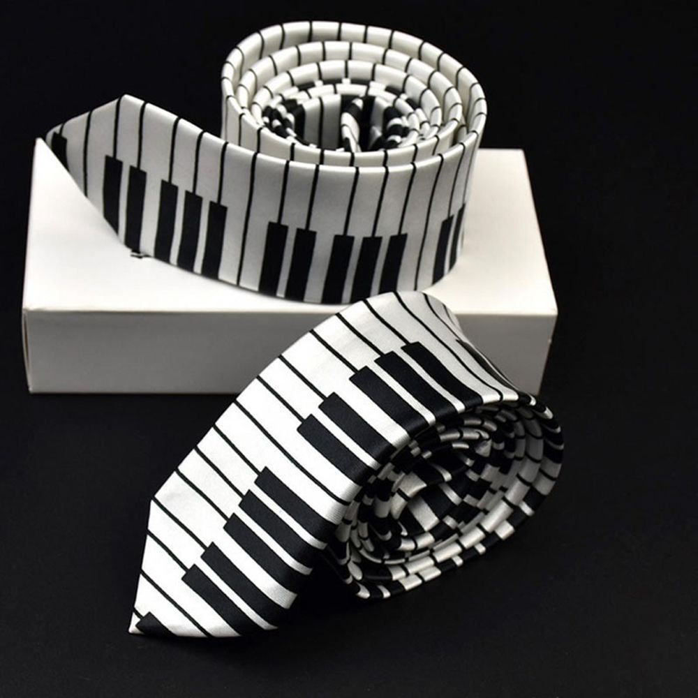 Skinny Piano Black & White Men - Skinny Tie Men avaliação e preço