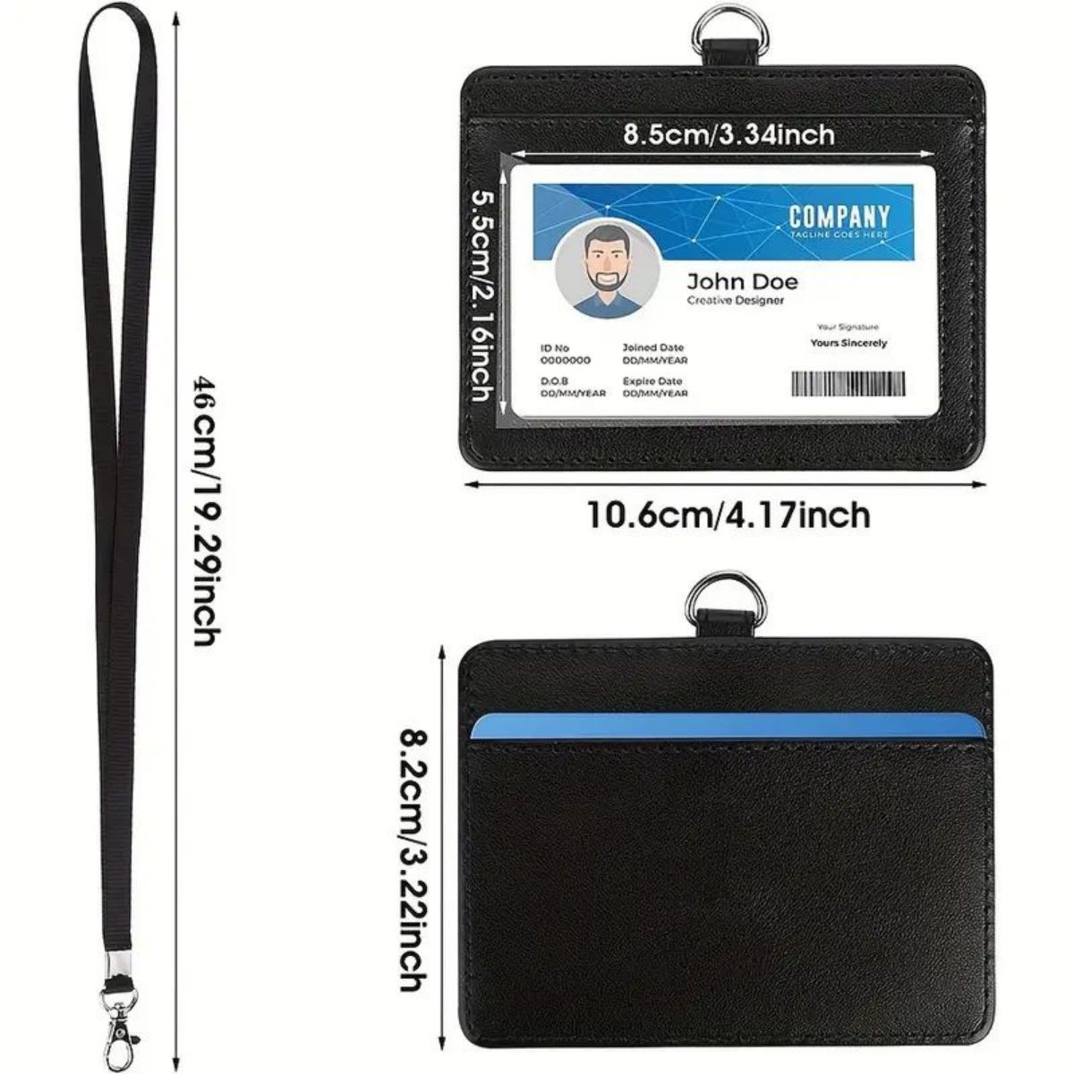 1 pc Horizontal ID badge holde - Lanyard Badge Holder avaliação e preço