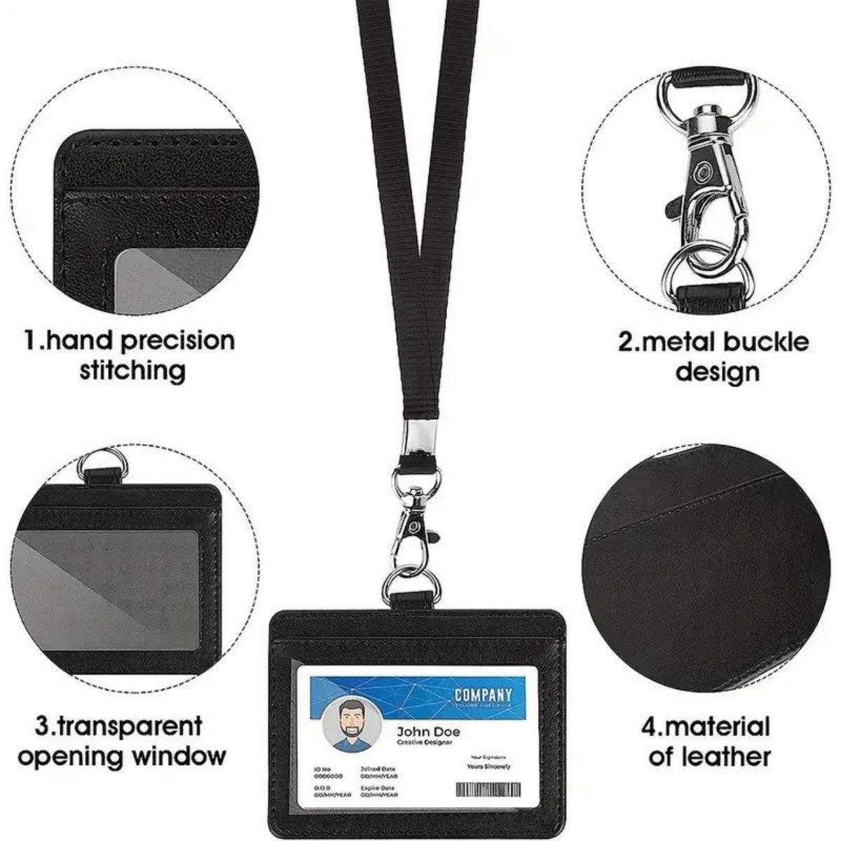 1 pc Horizontal ID badge holde - Lanyard Badge Holder avaliação e preço