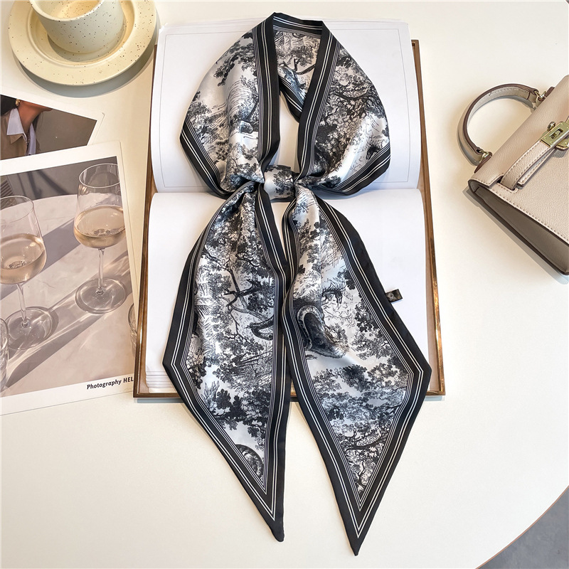 Luxury Long Neckerchief Skinny - Ascot Neck Scarf avaliação e preço