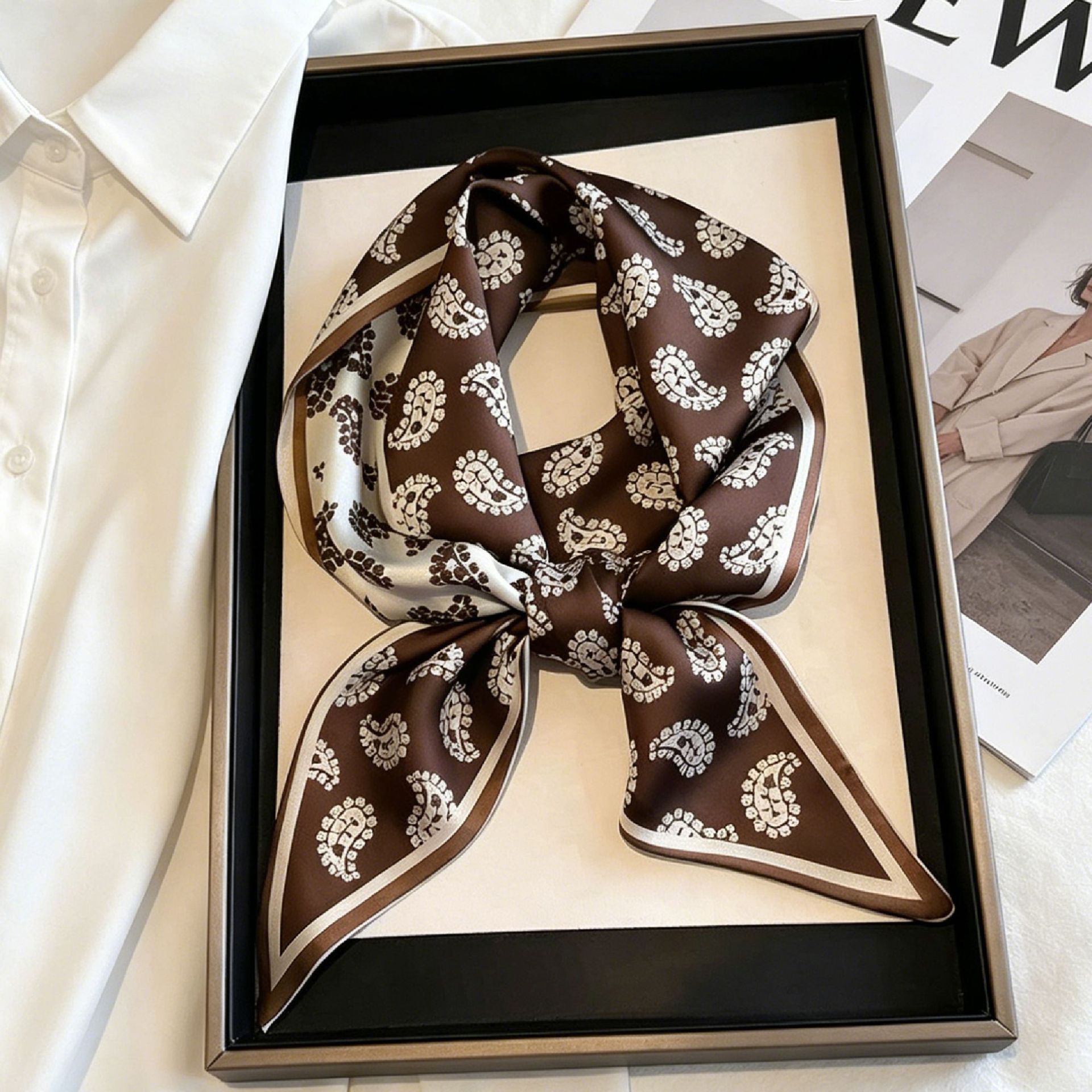 Luxury Long Neckerchief Skinny - Ascot Neck Scarf avaliação e preço
