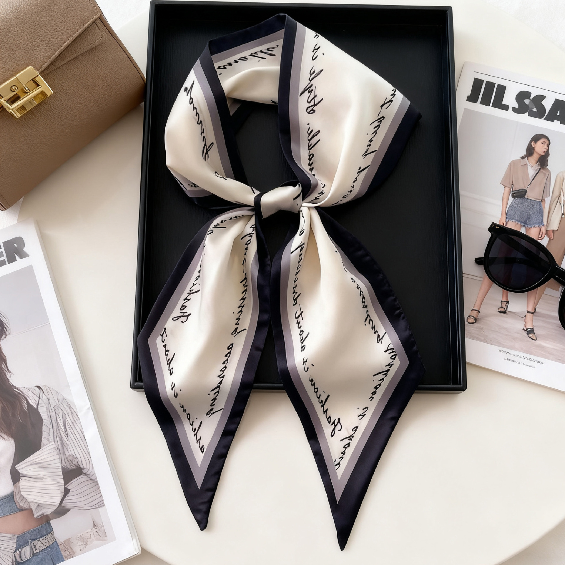 Luxury Long Neckerchief Skinny - Ascot Neck Scarf avaliação e preço