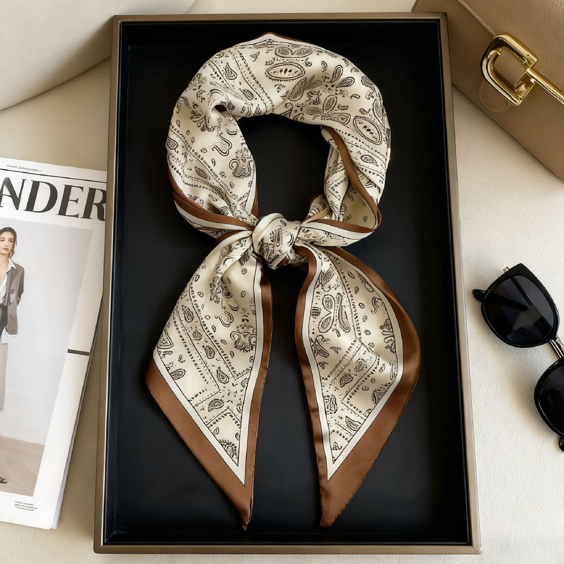 Luxury Long Neckerchief Skinny - Ascot Neck Scarf avaliação e preço