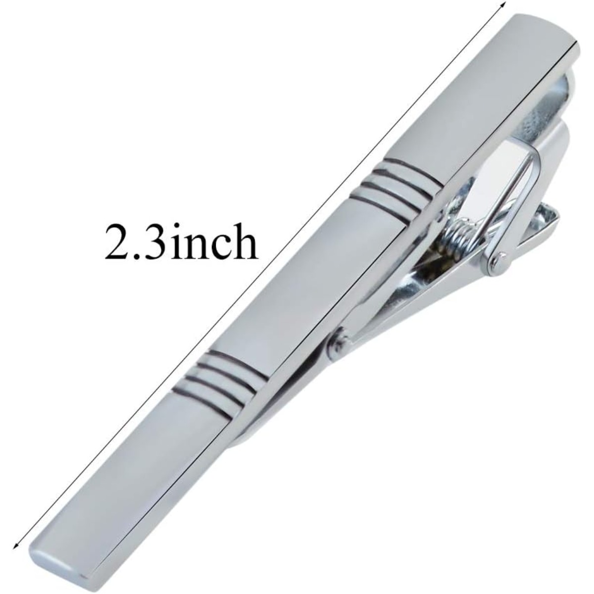 Set of 4 Silver Metal Necktie  - Tie Clip Silver avaliação e preço