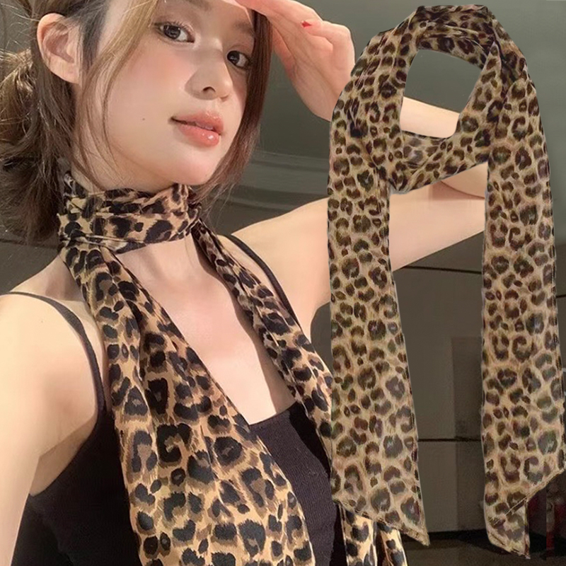 Leopard Print Scarf Retro Polk - Silk Tie Striped avaliação e preço