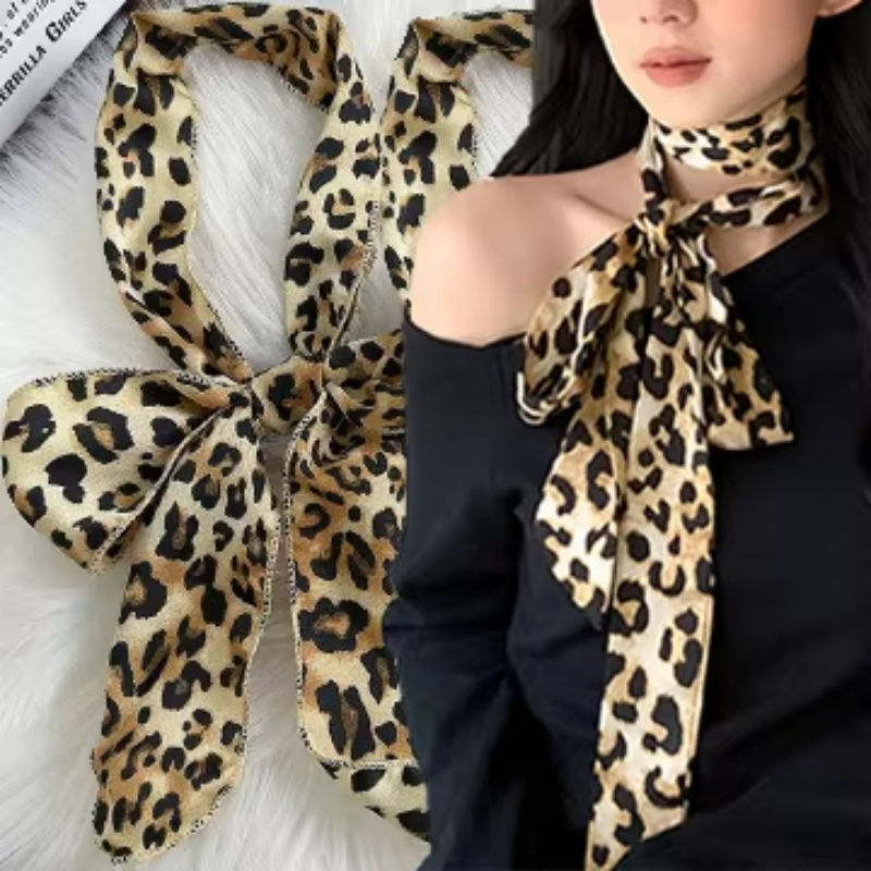 Leopard Print Scarf Retro Polk - Silk Tie Striped avaliação e preço