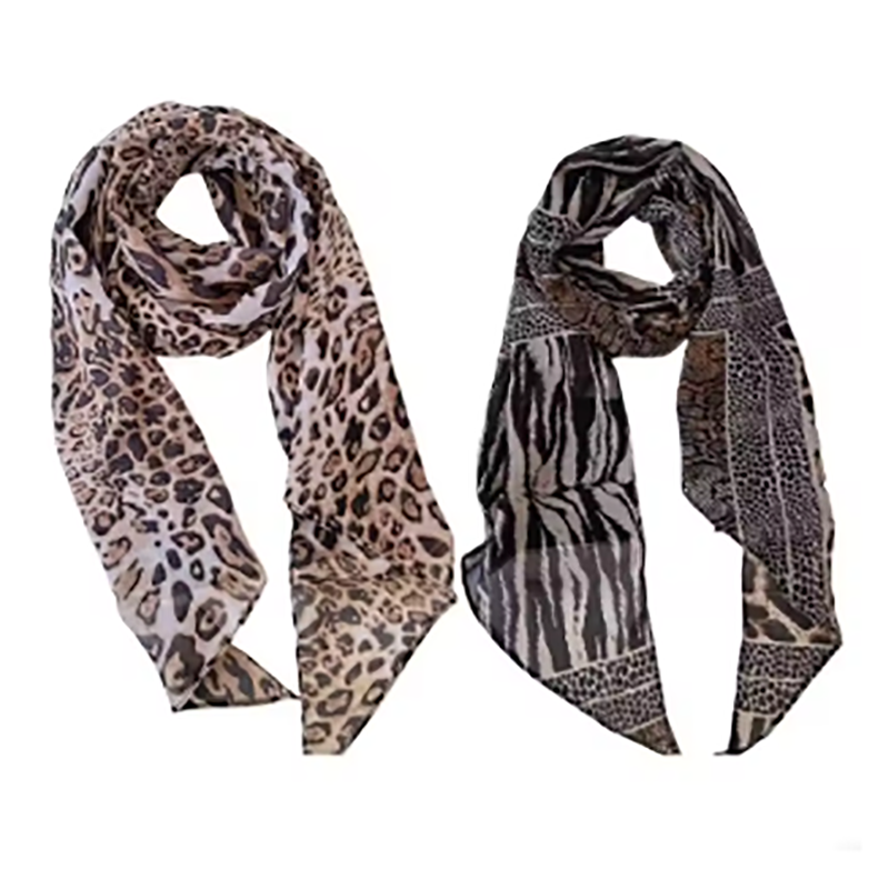 Leopard Small Long Silk Scarf  - Silk Tie Striped avaliação e preço