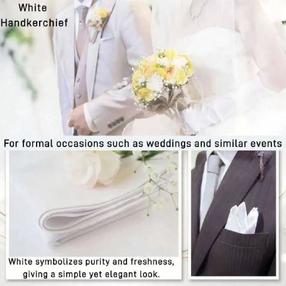 2Pcs Silk-Like Handkerchief Se - Handkerchief Cotton Men avaliação e preço