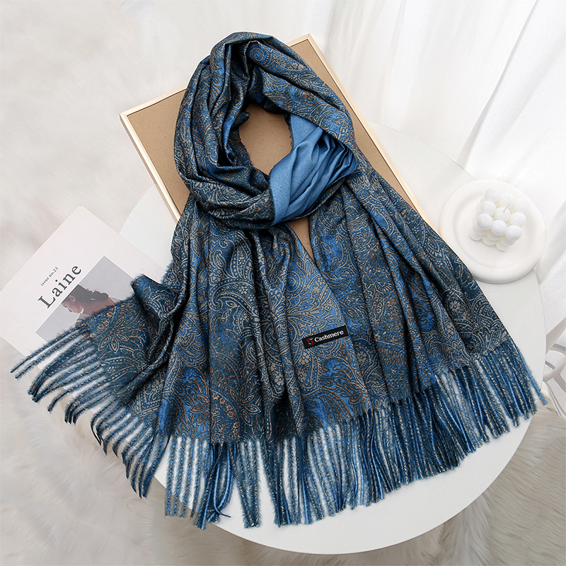 Luxury Paisley Pashmina Shawl  - Woven Scarf Blanket avaliação e preço