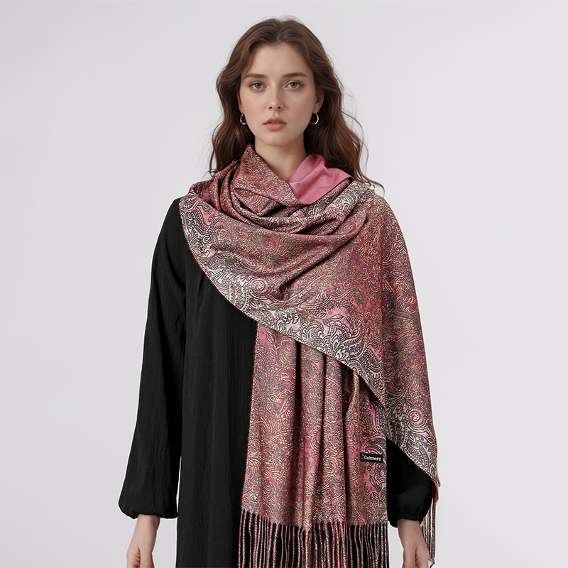Luxury Paisley Pashmina Shawl  - Woven Scarf Blanket avaliação e preço