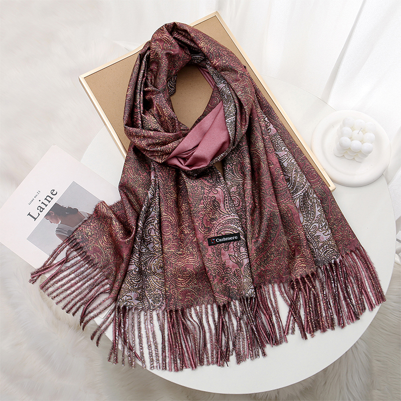 Luxury Paisley Pashmina Shawl  - Woven Scarf Blanket avaliação e preço