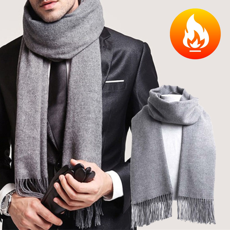 Autumn And Winter Solid Color  - Muffler Men Wool avaliação e preço