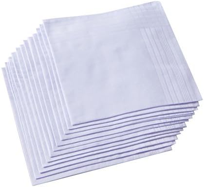 Men's Pure White 100% Cotton H - Handkerchief Cotton Men avaliação e preço