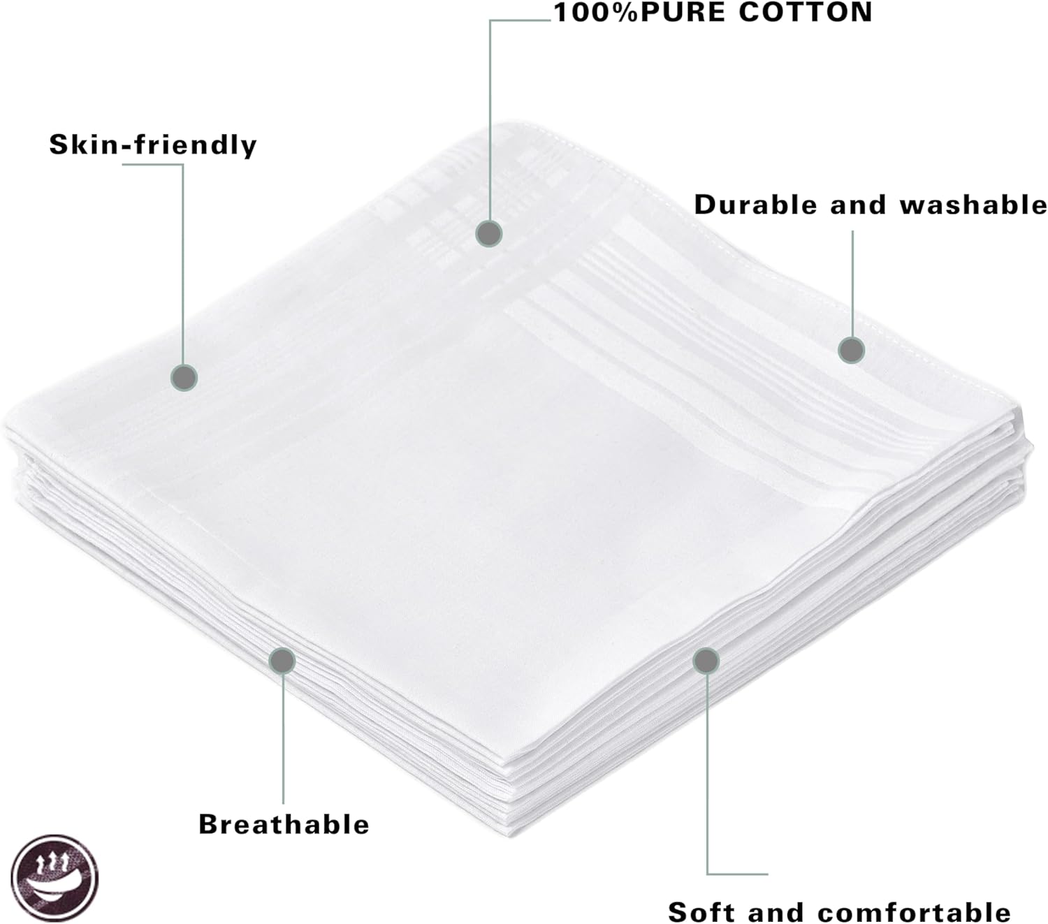 Men's Pure White 100% Cotton H - Handkerchief Cotton Men avaliação e preço