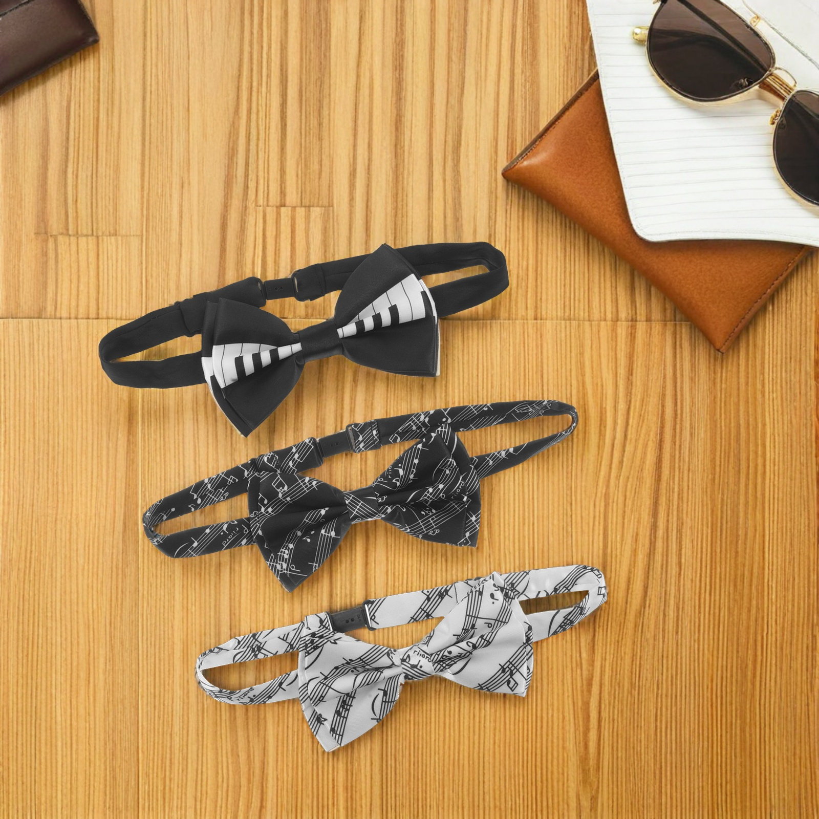 3Pcs Music Bow Tie Set Piano K - Bow Tie Pre Tied avaliação e preço