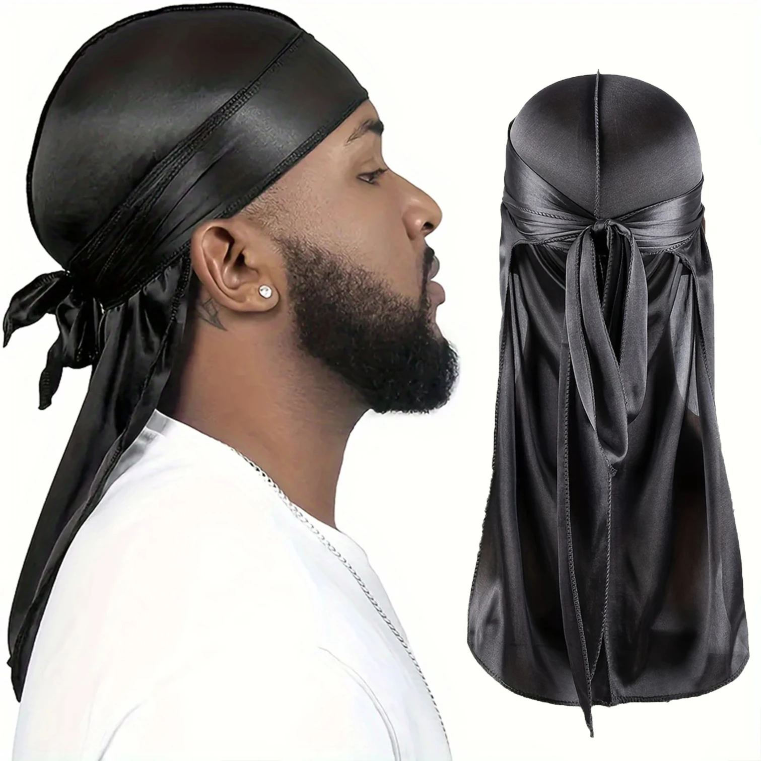 Men's Silk Durag Bonnet Bandan - Bandana Doo Rag avaliação e preço