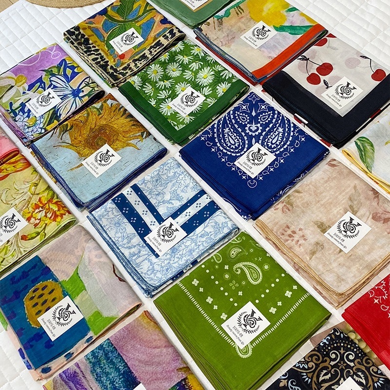 100% Cotton Square Scarf For W - Bandana Cotton avaliação e preço