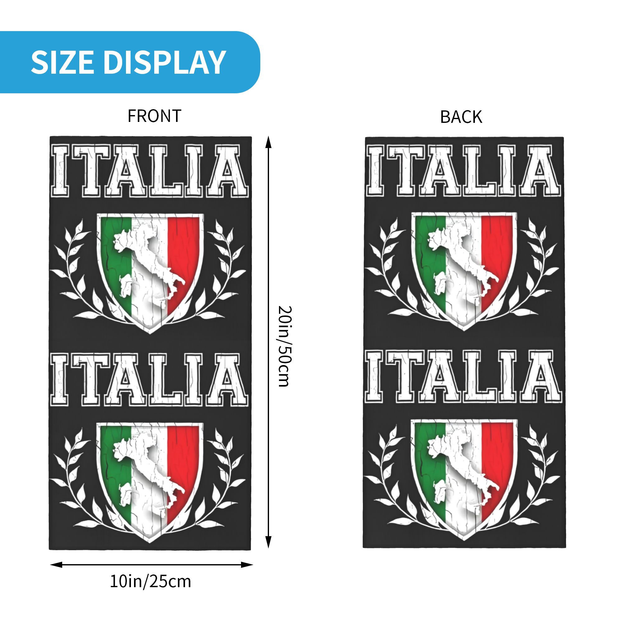 Custom Italy Flag Bandana Neck - Neck Warmer Tube avaliação e preço