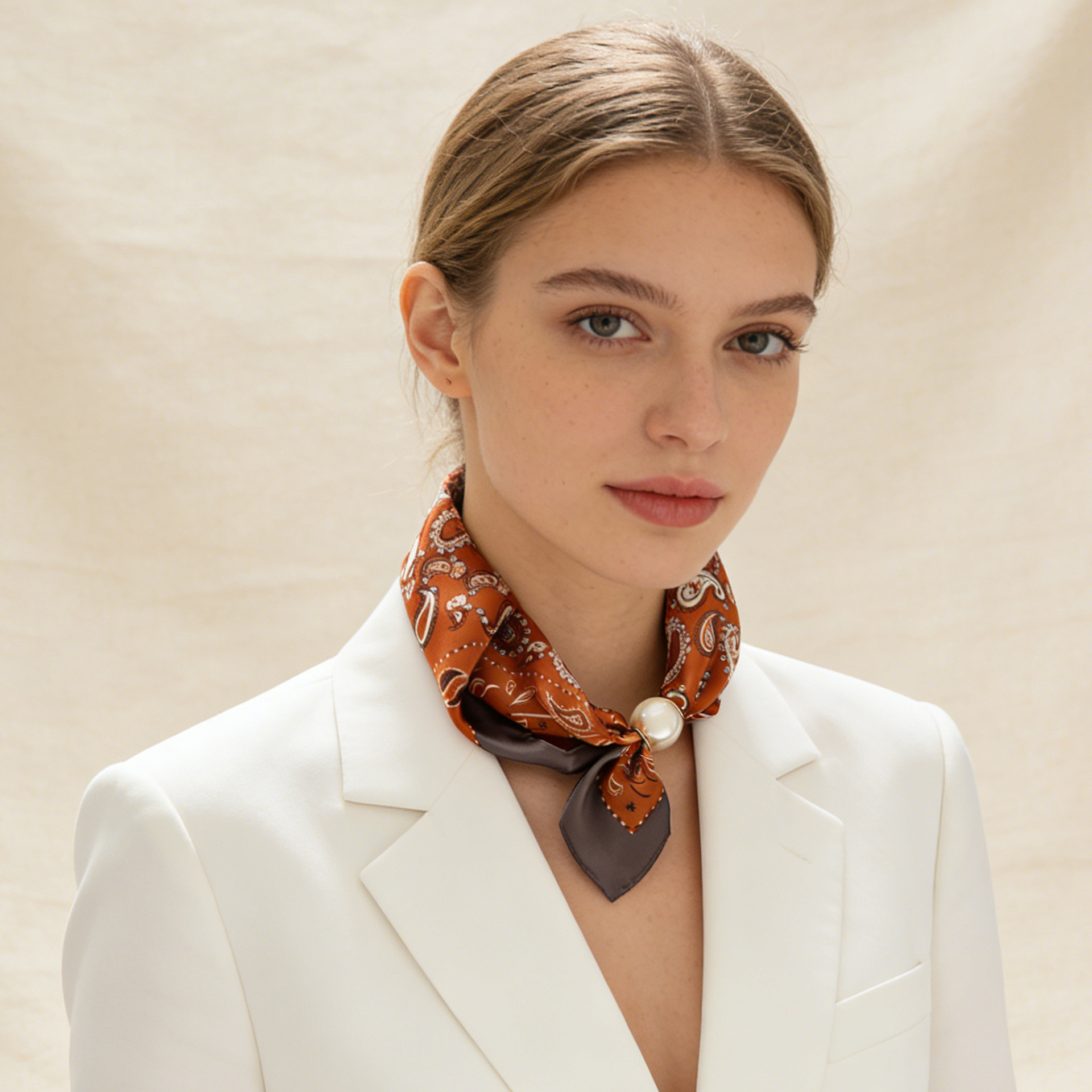 Scarf Chain Silk Lazy Magnetic - Face Scarf Mask avaliação e preço
