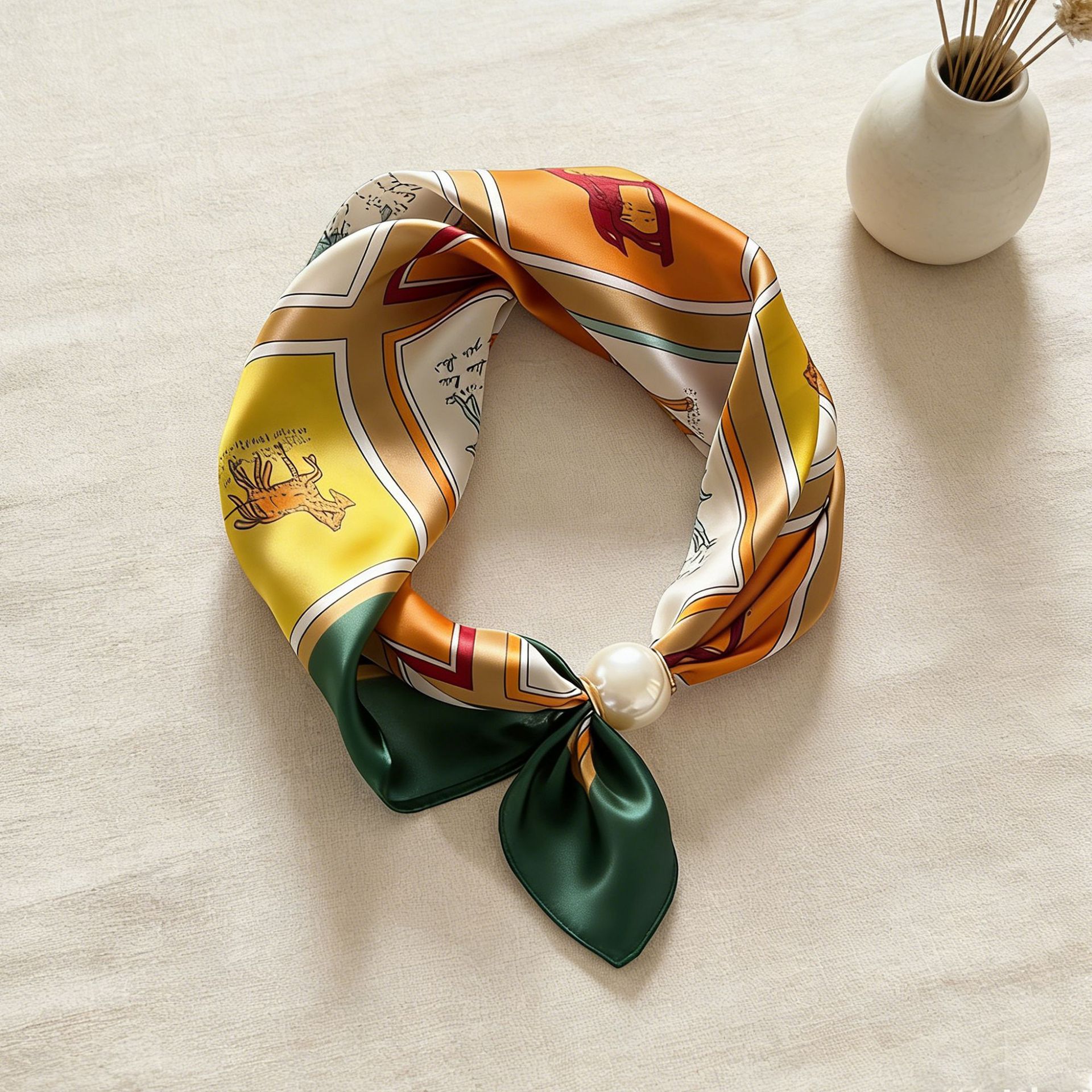 Scarf Chain Silk Lazy Magnetic - Face Scarf Mask avaliação e preço