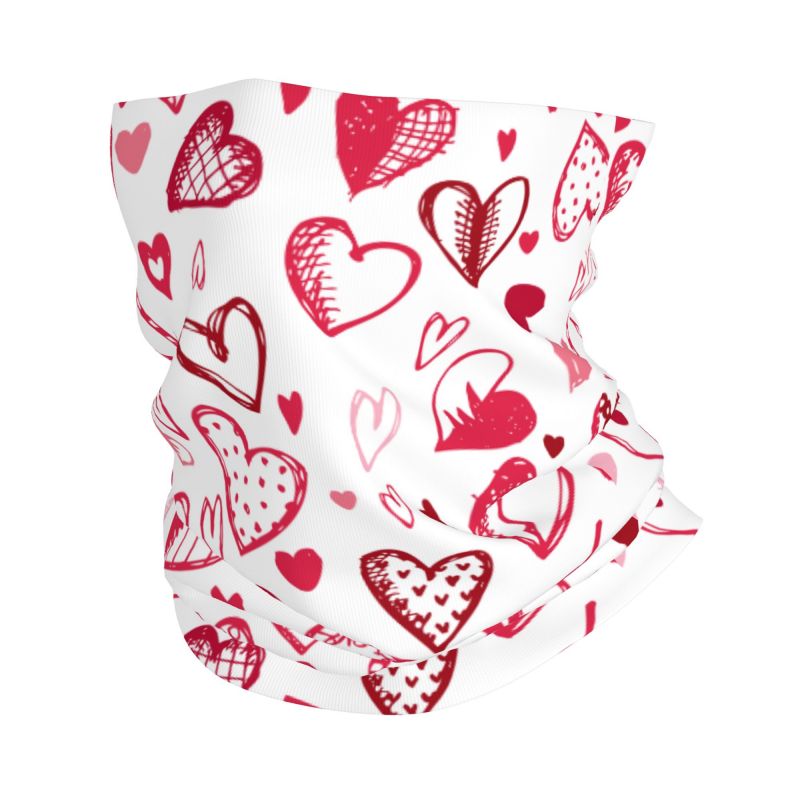Pink Red Love Hearts Bandana N - Neck Warmer Tube avaliação e preço