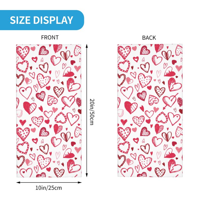 Pink Red Love Hearts Bandana N - Neck Warmer Tube avaliação e preço