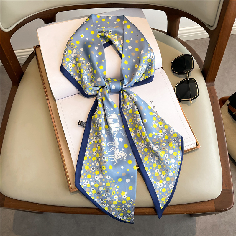 Fashion Print Long Silk Scarf  - Ascot Neck Scarf avaliação e preço