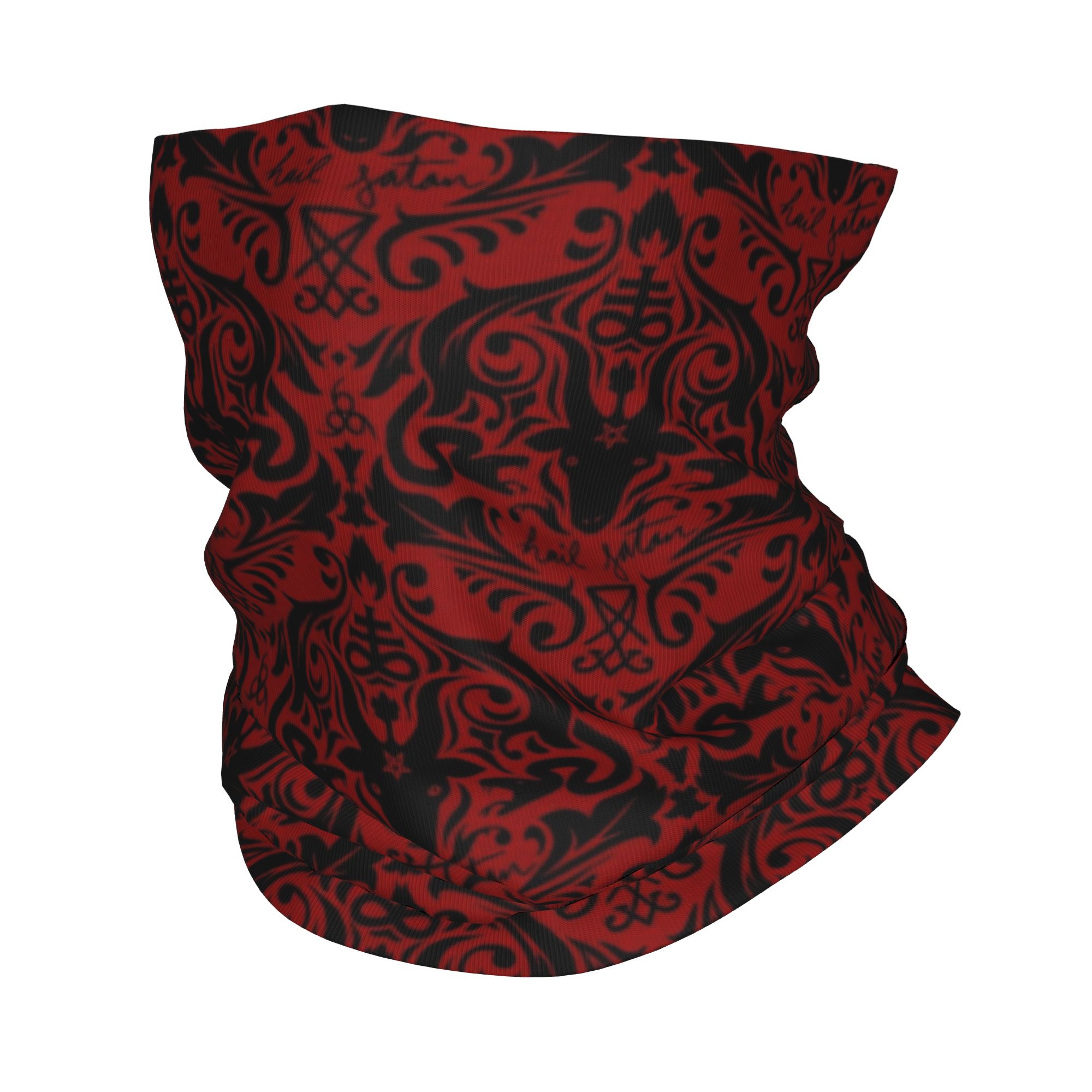Baphomet Damask Hail Satan Bla - Neck Warmer Tube avaliação e preço