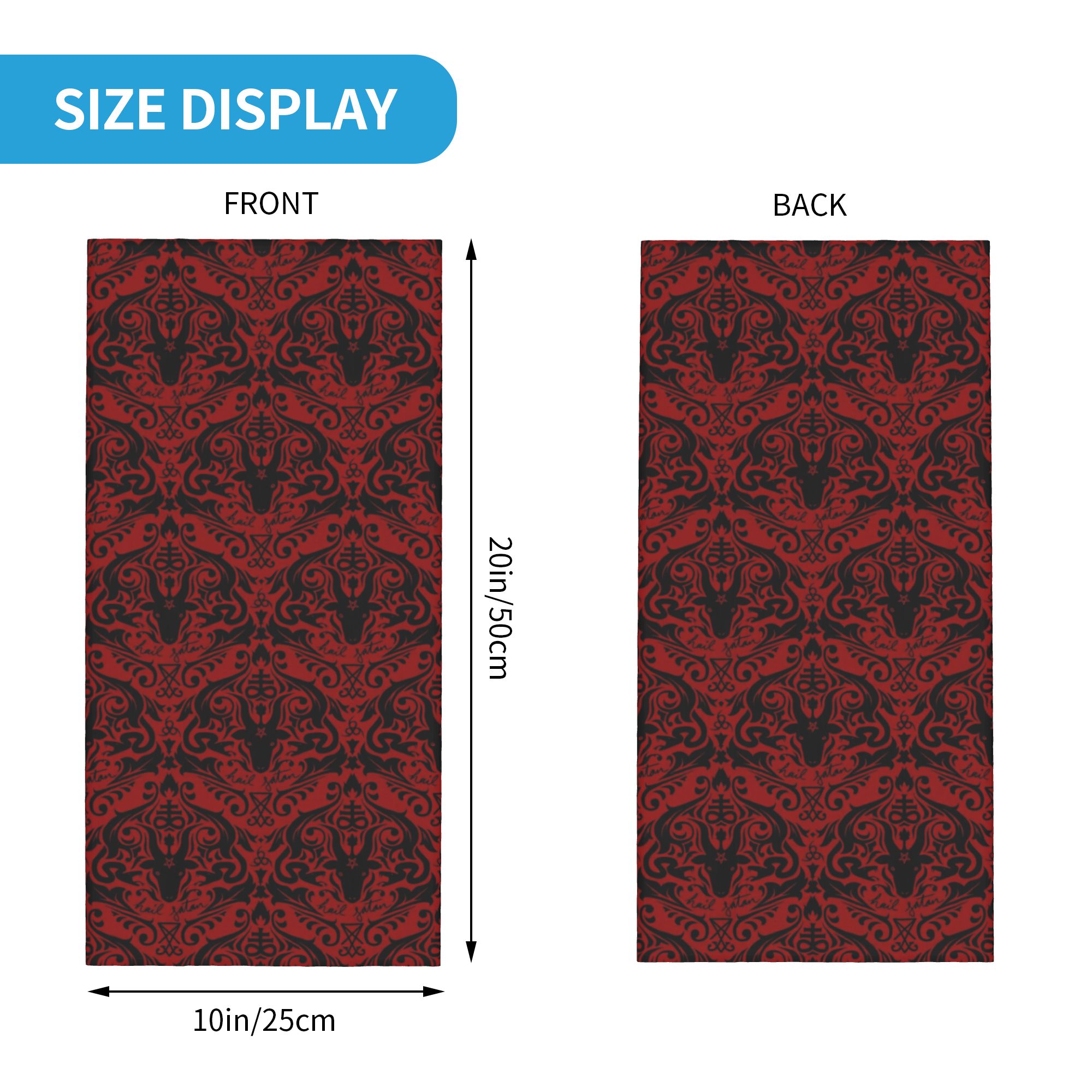 Baphomet Damask Hail Satan Bla - Neck Warmer Tube avaliação e preço