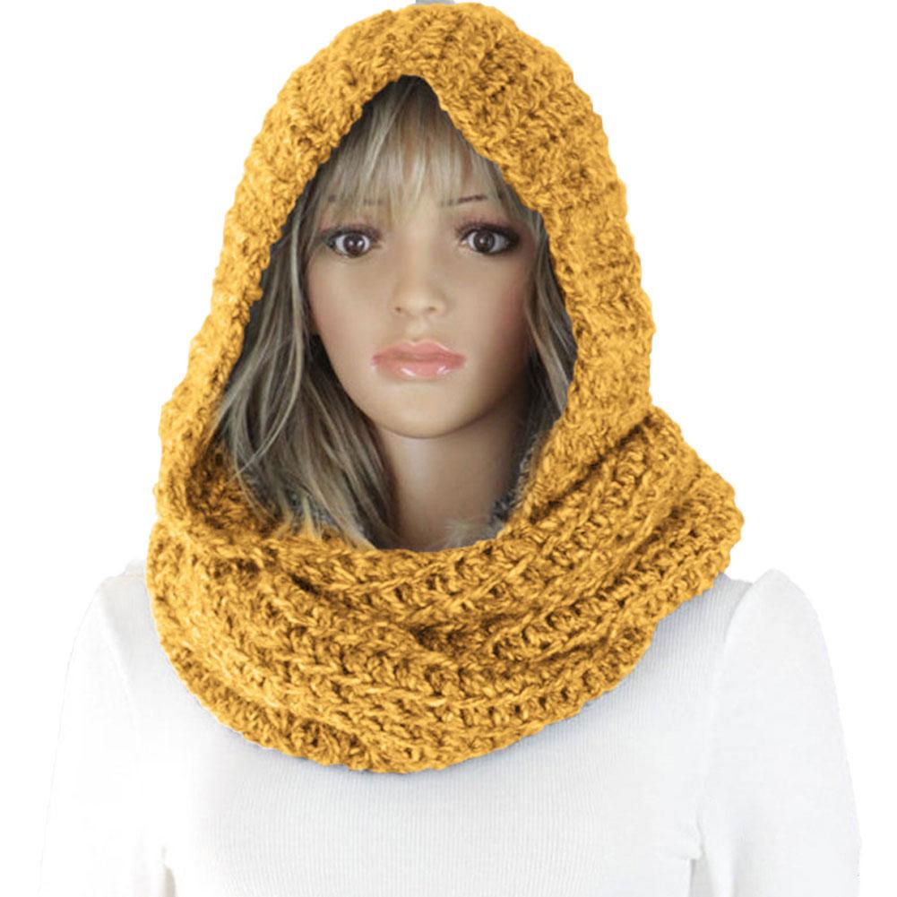 Knitted Hooded Scarf Winter Wo - Infinity Scarf Knit avaliação e preço