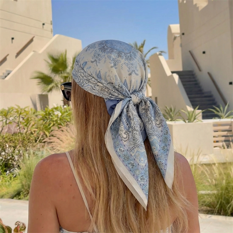 Luxury Printing Silk Square Sc - Head Wrap Turban avaliação e preço