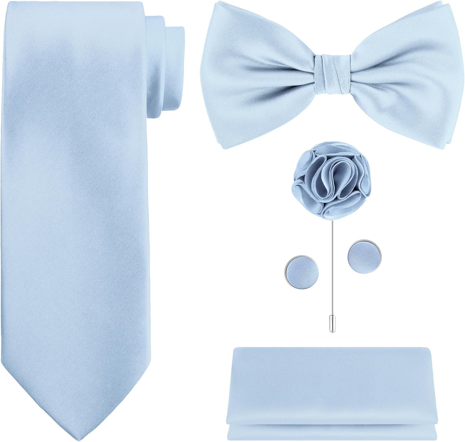 5-Piece Tie Set in White or Bl - Pocket Square Set avaliação e preço