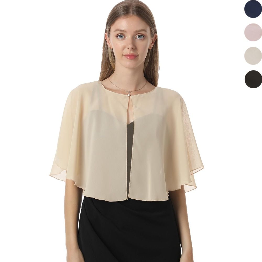 Vintage Sheer Chiffon Capelet  - Stole Wedding Shawl avaliação e preço