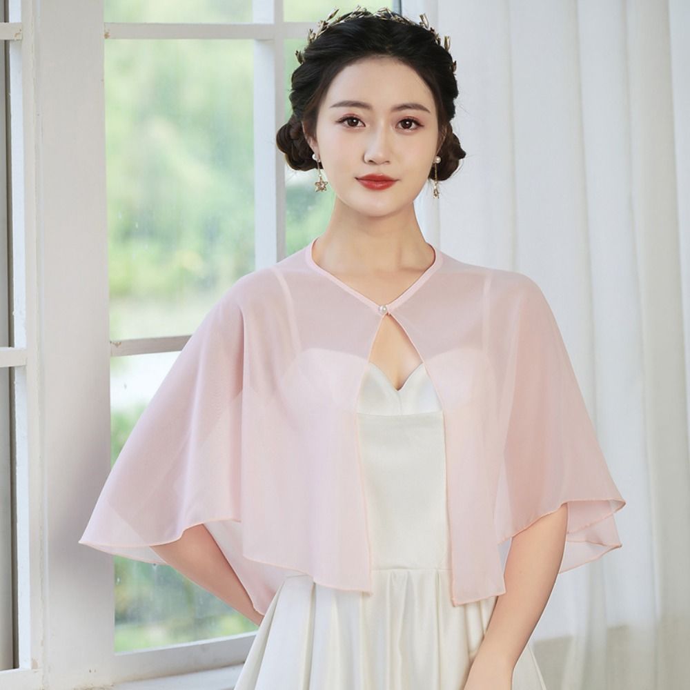 Vintage Sheer Chiffon Capelet  - Stole Wedding Shawl avaliação e preço