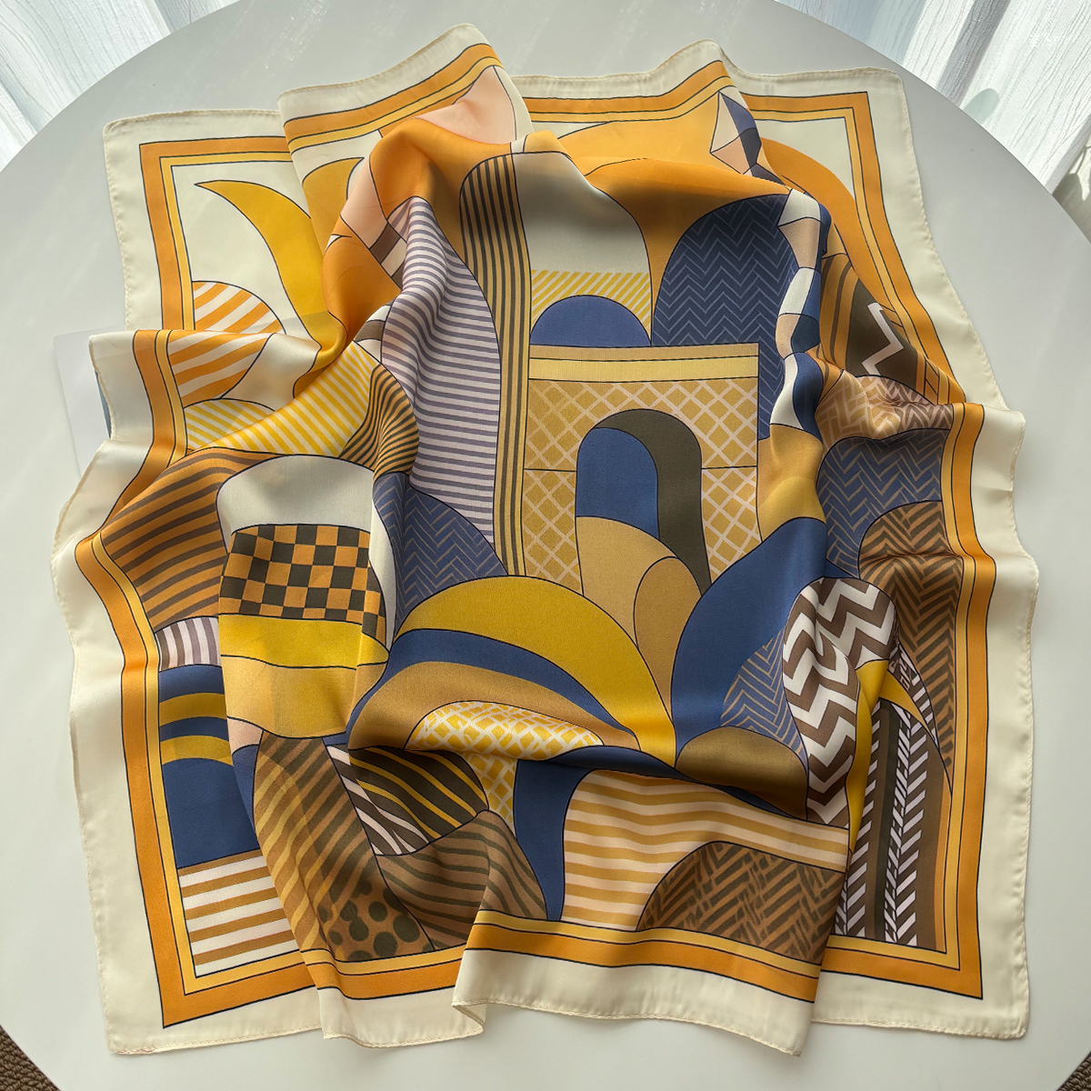 Luxury Square Scarf For Women  - Silk Neck Scarf avaliação e preço