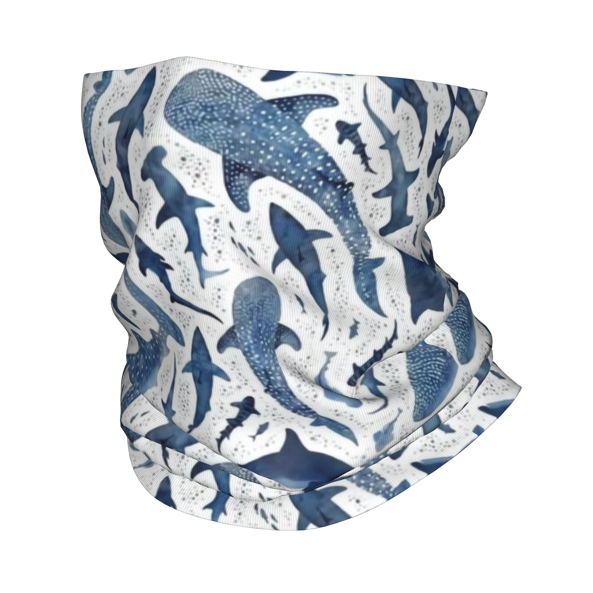 Custom Blue Watercolour Shark  - Neck Warmer Tube avaliação e preço