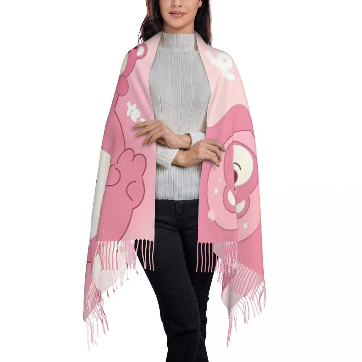 Lotso Pink Bear Women's Scarf  - Pashmina Wrap Large avaliação e preço