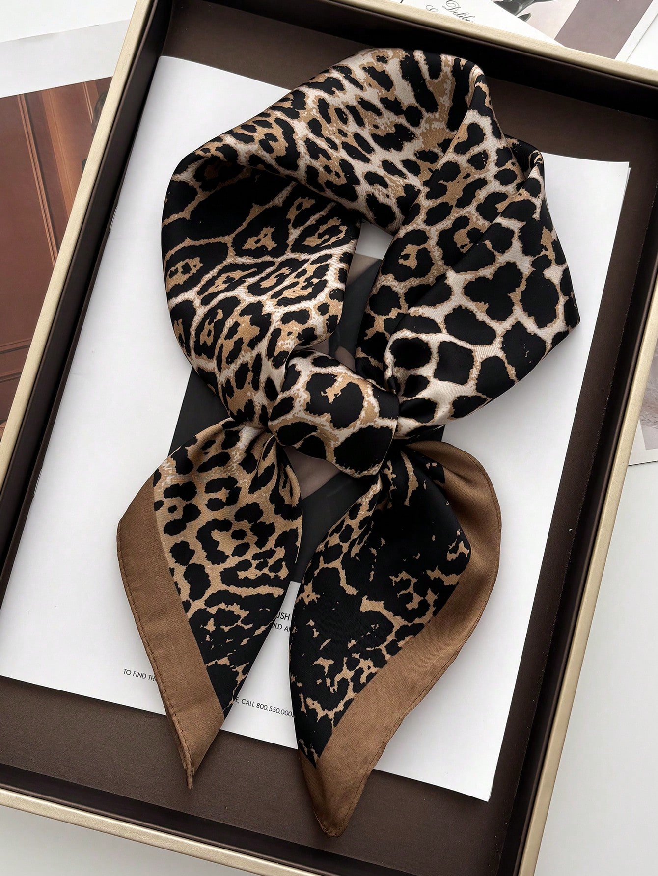 1pc Luxury Brand Leopard Print - Bandana Cotton avaliação e preço