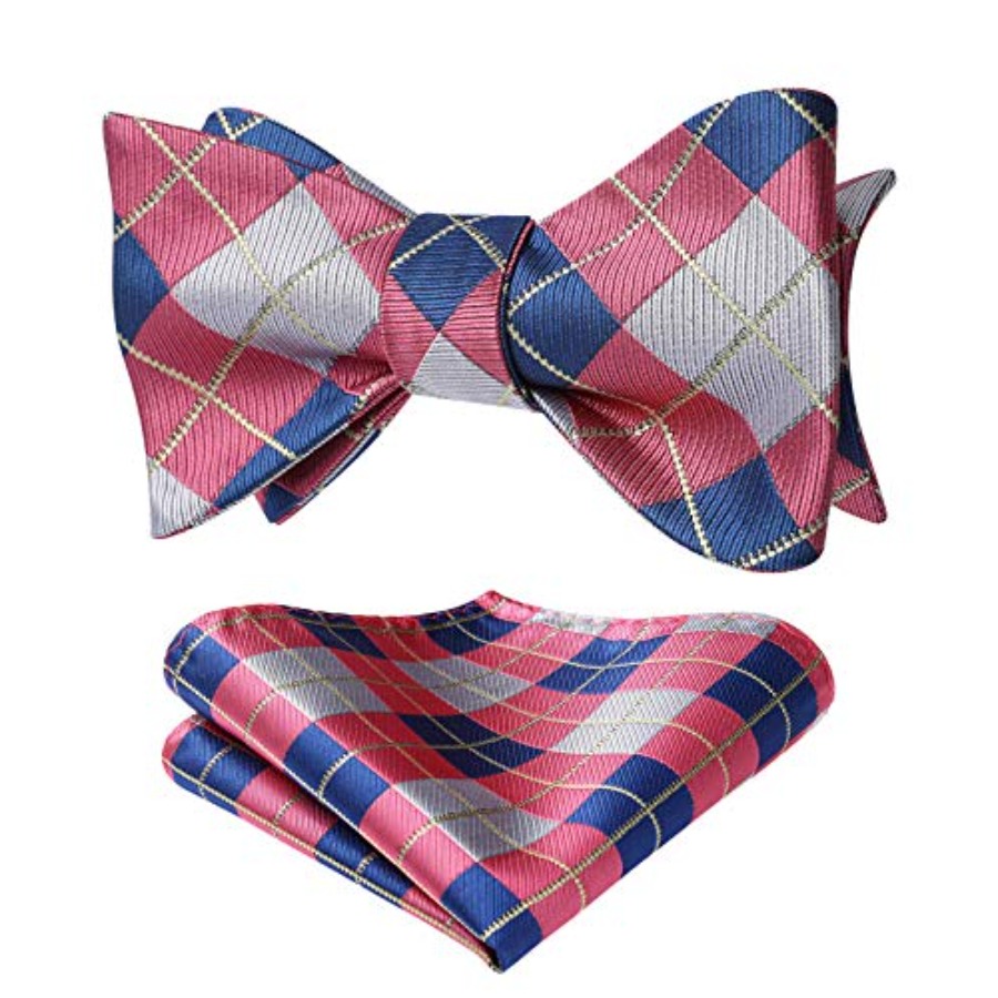 Bow Ties for Men Check Plaid S - Pocket Square Set avaliação e preço