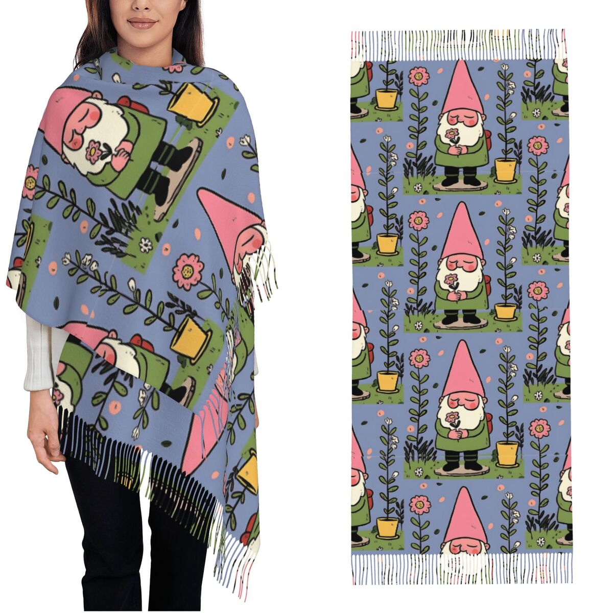 Mythical Garden Gnome Shawls W - Pashmina Wrap Large avaliação e preço