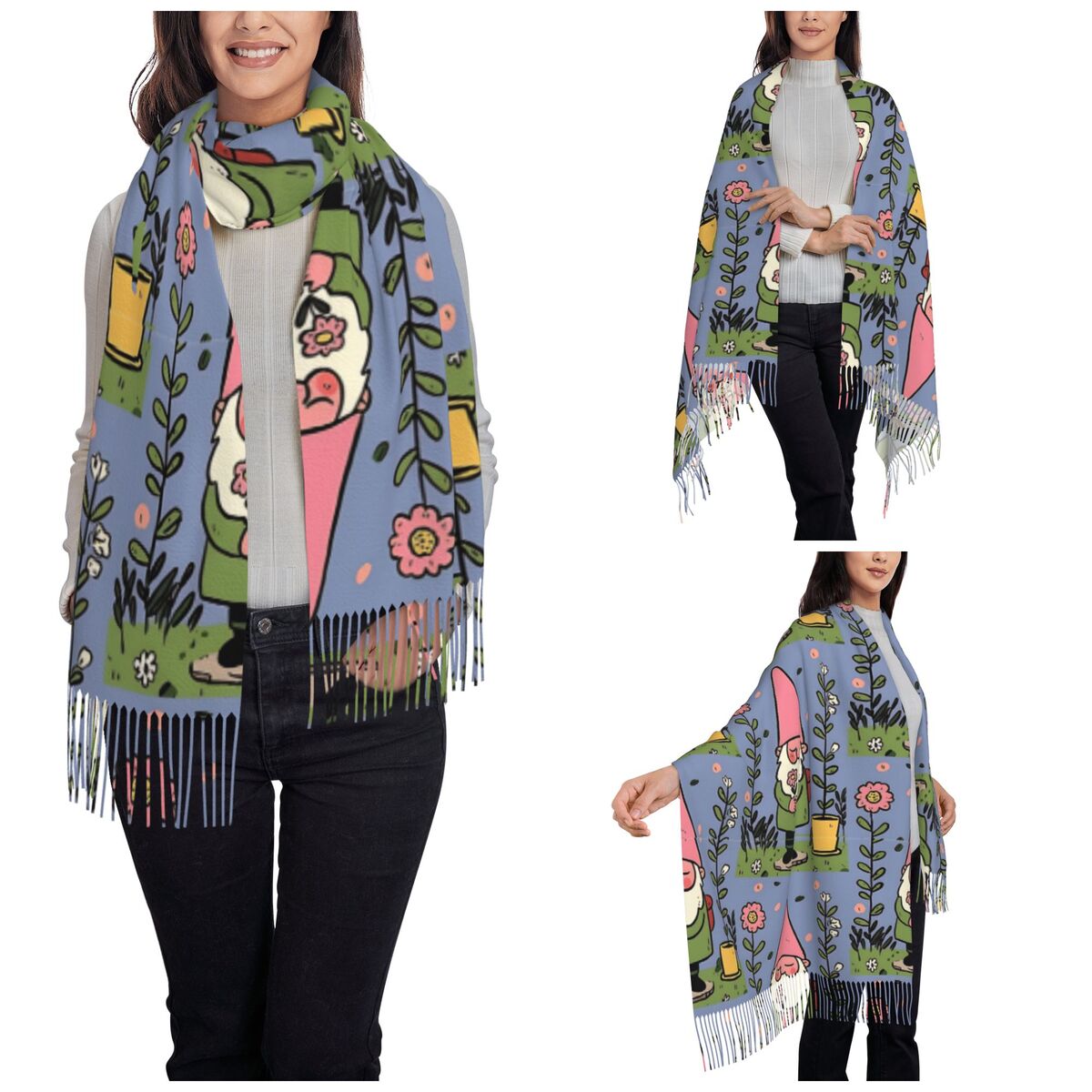 Mythical Garden Gnome Shawls W - Pashmina Wrap Large avaliação e preço