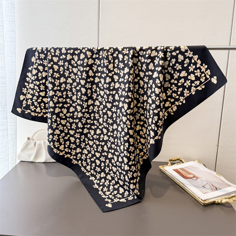 1pcs 90*90cm Floral Printed Co - Bandana Cotton avaliação e preço