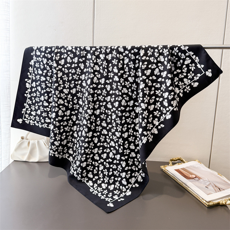 1pcs 90*90cm Floral Printed Co - Bandana Cotton avaliação e preço